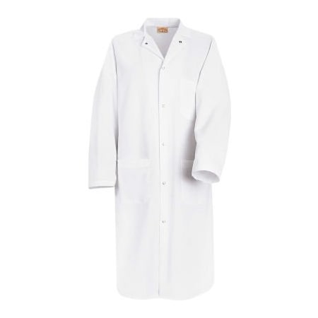 Vf Imagewear Inc Red Kap® Gripper-Front Butcher Coat W/Interior Top Pocket, Spun Polyester, White, 4XL KS64WHRG4XL